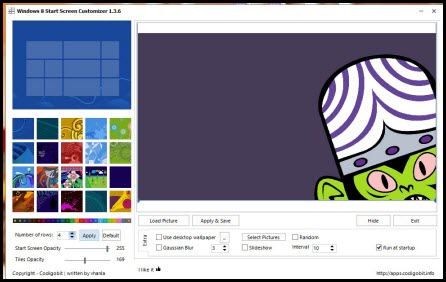 Windows 8 Start Screen Customizer v1.0