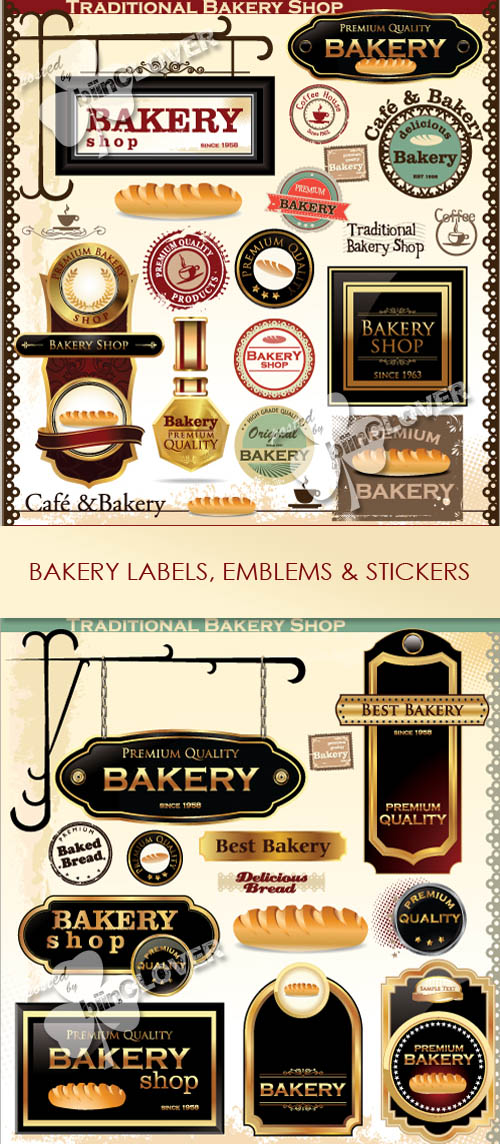 Bakery labels, emblems and stickers 0349