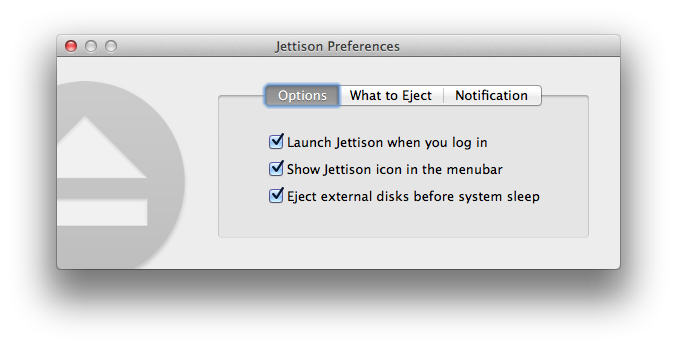 Jettison - размонтирование внешних дисков перед сном Mac