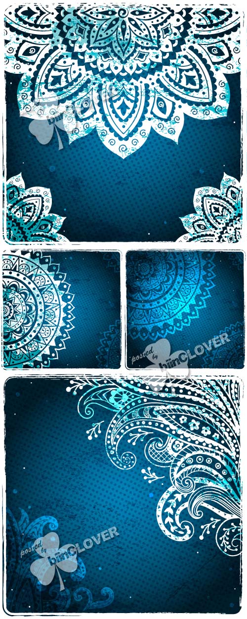 Blue lace ornamental background 0367