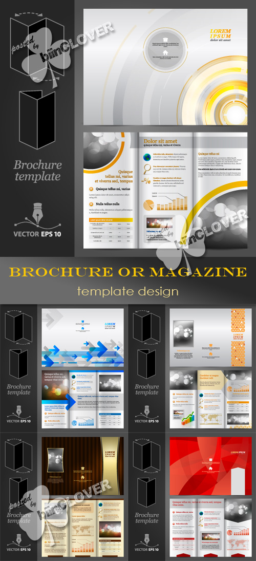 Brochure or magazine template design 0370