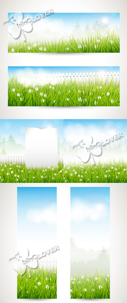 Backgrounds and banners with green grass 0375