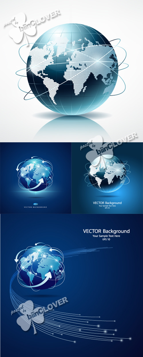 Blue background with globe 0375