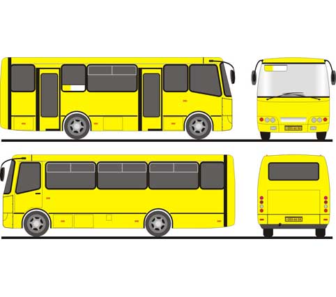 Векторный автобус Богдан 092 (в натуральную величину)