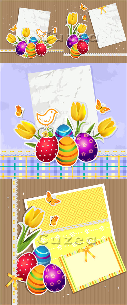 Vector stock -       /  Easter greeting card with bird