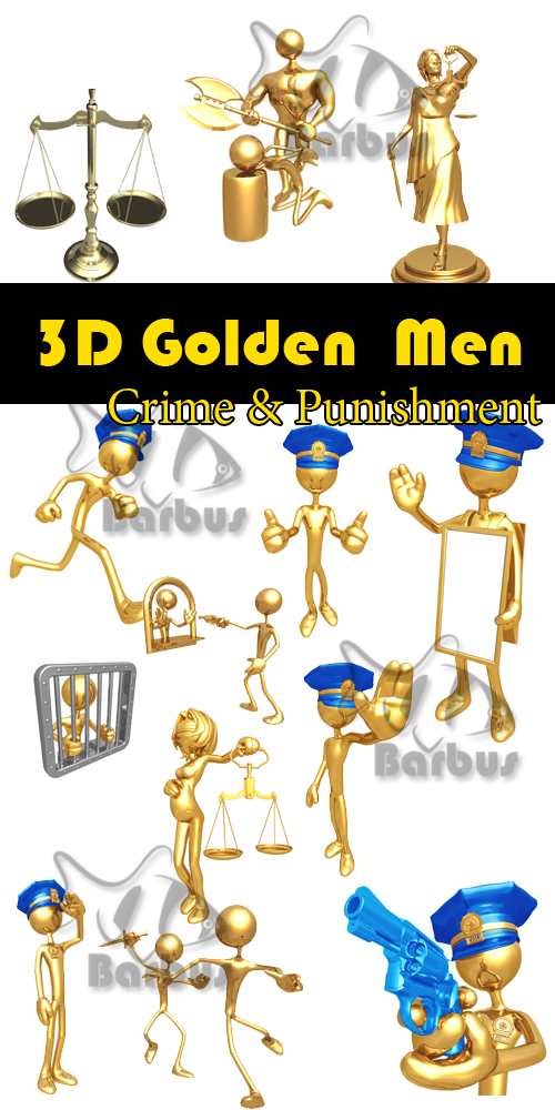 3D gold men - Crime and punishment /   3D -   