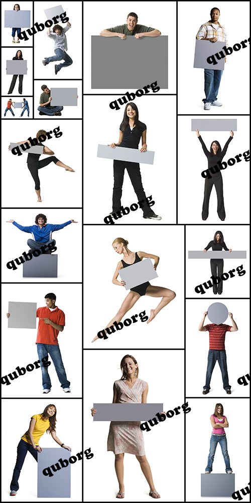 Stock Photos - People & Blank Signs