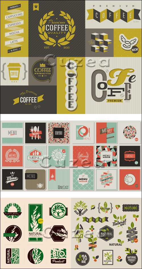  / Food and eco labels in vector