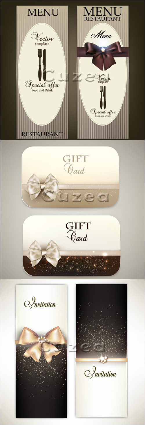      / Menu and invitations card in vector