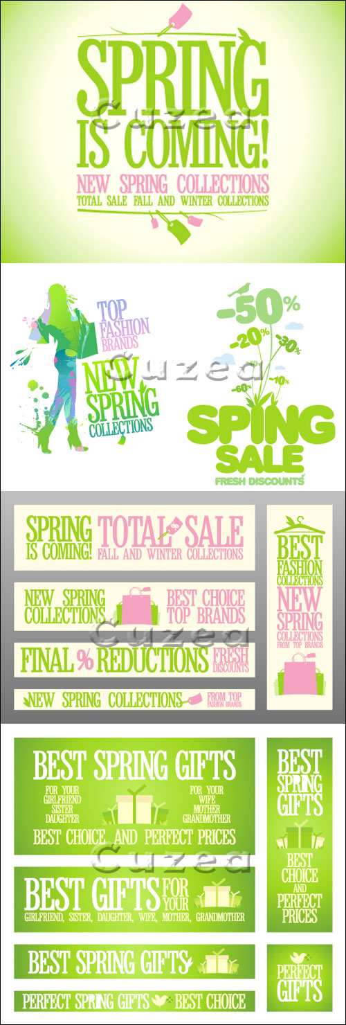       / Spring fashion banners for sale and new collections in vector