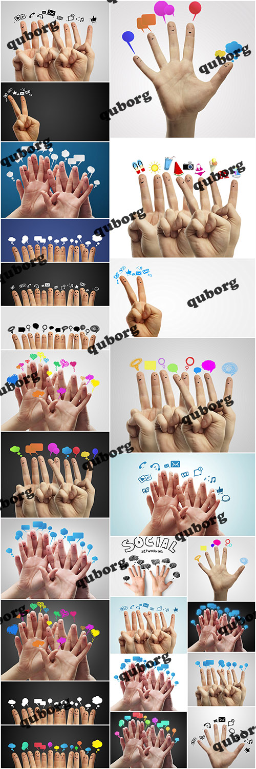 Stock Photos - Fingers with Icons