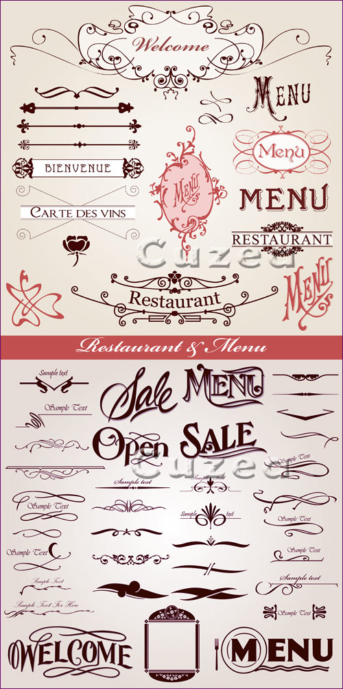      / Restaurant Menu calligrafic in vector