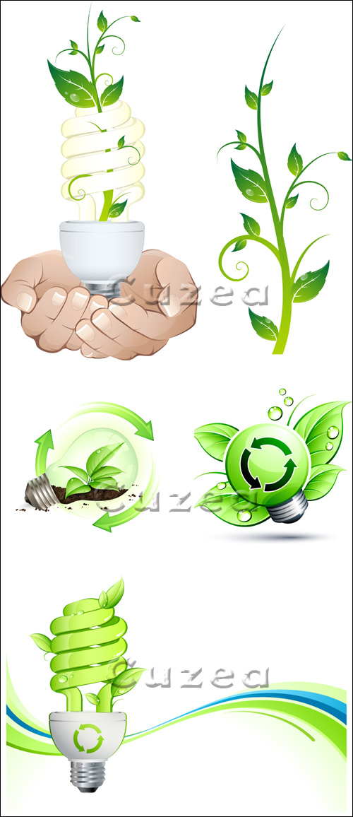    / Energy saving eco lamps in vector