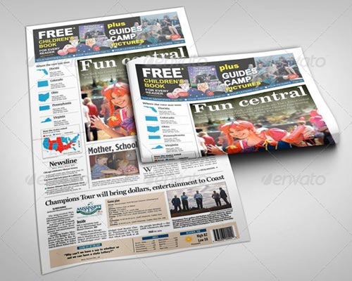 Newspaper Display Mockup. PSD