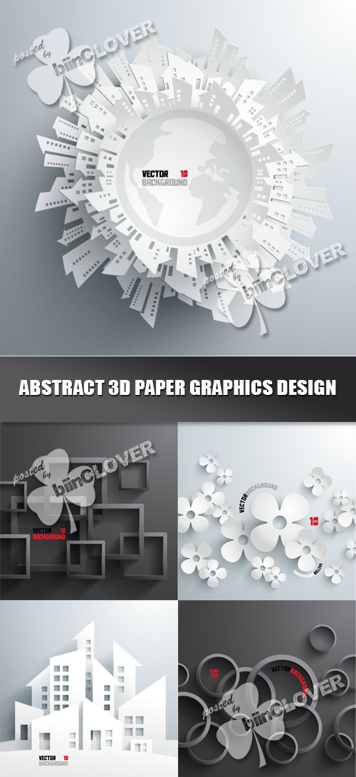 Abstract 3D paper graphics design 0404