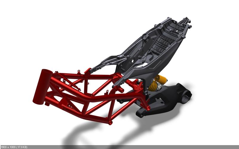 Мотоцикл Ducati Hypermotard 2013: CAD, детали, эскизы, рендеры